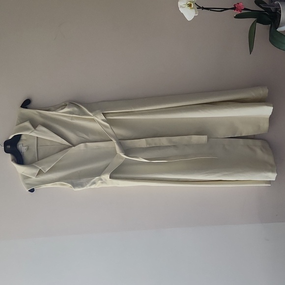 NWOT, Club Monaco Half Belted Cream Sleeveless Midi Shirt Dress Size 12 - Picture 2 of 13